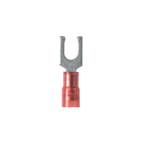 Fork Terminal, #8 Stud Size, 18 AWG, 600 V, Nylon Insulated, Red, 1000 PK